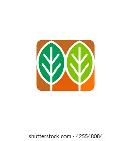 Tree logo. Nature isolated icon. Leaf unusual vector illustration.