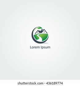 Tree logo, oak, outdoor, green, eco vector logo