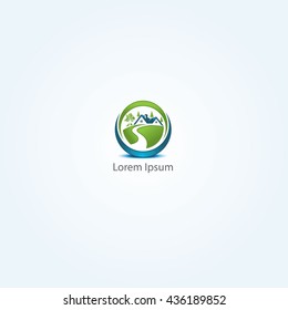 Tree logo, oak, outdoor, green, eco vector logo