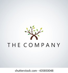 Tree Logo On Background Stock Vector (Royalty Free) 435850048 ...