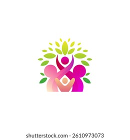 Tree logo and people care design combination, nature design