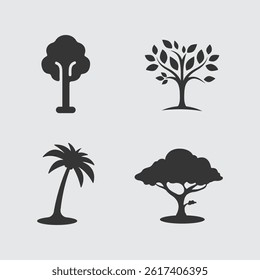 tree logo and plant stock icon design nature icon green illustration 