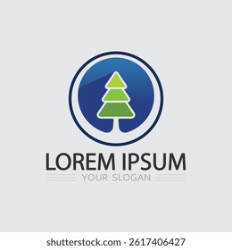 tree logo and plant stock icon design nature icon green illustration 