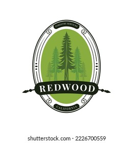 Baumlogo Redwood for Forestry Services wie Arbeit und Baumbepflanzung, 