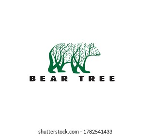 Logotipo de árbol Parecido a un oso da una impresión atractiva y pacífica a tu negocio