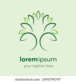 Tree logo sign design. Organic nature icon. Natural plant emblem. Tree of life symbol. Vector illustration