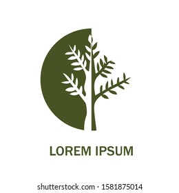 tree logo with simple design, flat vector design.