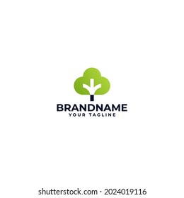Tree logo with simple minimalist style template vector design.