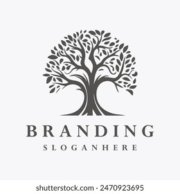 Tree logo style icon design template flat vector	
