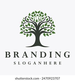 Baumlogo-Stil-Symbol-Design-Vorlage-flache Vektorgrafik	
