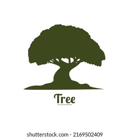 tree logo of a stylized tree with leaves, perfect for use with text.