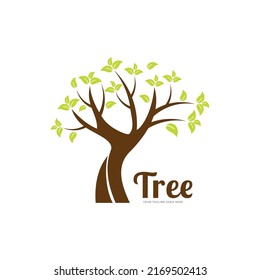 tree logo of a stylized tree with leaves, perfect for use with text.
