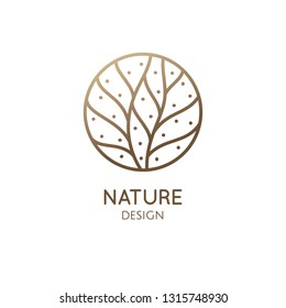 Tree Logo Template Abstract Outline Round Stock Vector (Royalty Free ...