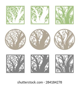 Tree logo template. 
Beautiful tree card or background. 
Vector illustration.