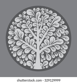 Tree logo template. 
Beautiful tree card or background. 
Vector illustration.