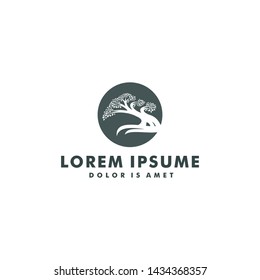 tree logo template. bonsai design icon symbol - vector