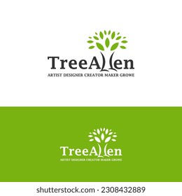 Plantilla de logotipo de árbol, vector de diseño de logotipo de naturaleza creativa, concepto de logotipo de árbol