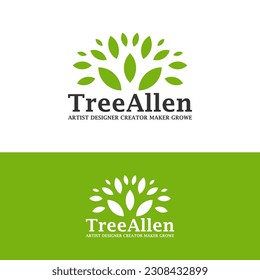 Plantilla de logotipo de árbol, vector de diseño de logotipo de naturaleza creativa, concepto de logotipo de árbol