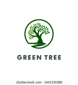 tree logo template. green forest icon vector illustration