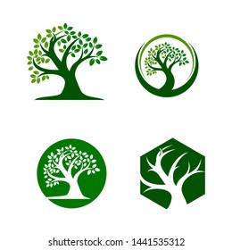 tree logo template. green forest icon vector illustration