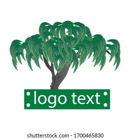 plantilla de logotipo de árbol con hojas verdes sobre fondo blanco