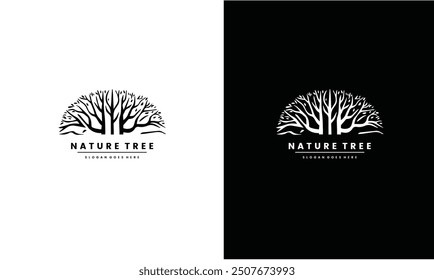 Tree logo template. natural green icon symbol vector illustration EPS10 file useable.