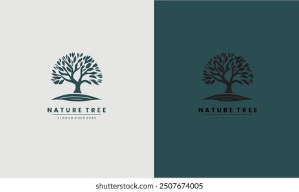 Tree logo template. natural green icon symbol vector illustration EPS10 file useable.