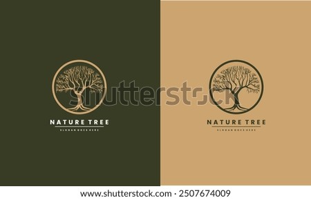 Tree logo template. natural green icon symbol vector illustration EPS10 file useable.