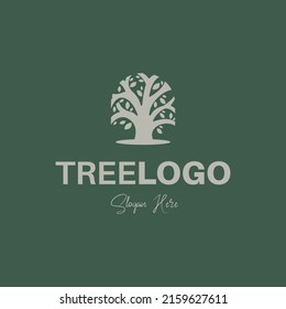 plantilla de logotipo de árbol simple minimalista 