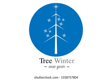 Tree logo template vector icon illustration.  winter season.