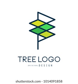Tree logo templete original design, abstract organic element vector illustratio