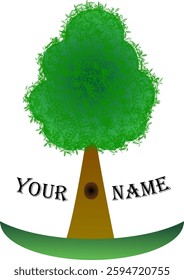 Tree logo with text on the sides, nature related logo