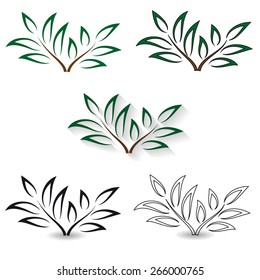 Tree logo. Two tree branch. Ecology Design.