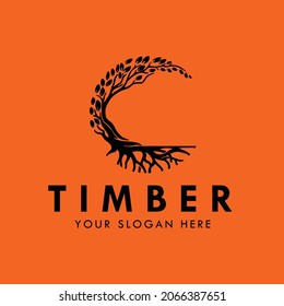 Logotipo de árbol El logotipo exclusivo de la madera puede utilizarse para satisfacer las necesidades de propiedades o logotipo con temas naturales