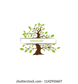 Tree logo vector design element for company