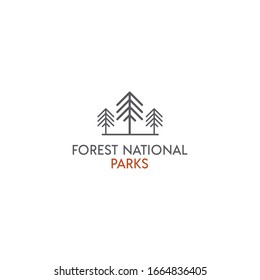 Diseño de vectores con logotipo de árbol, Parques forestales, Árbol exterior, Logotipo de madera de época, Ilustración de plantillas con logotipo natural.