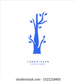 Tree Logo  Vector Design Template . on black background