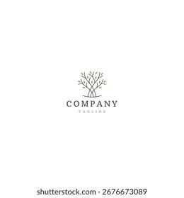Tree logo vector design template