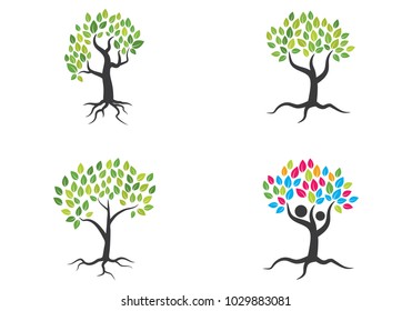 Tree logo vector icon template