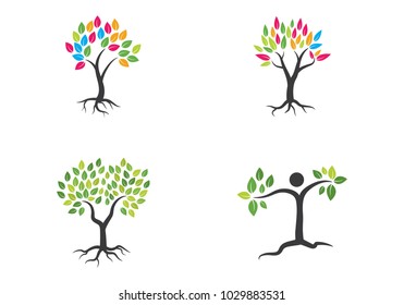 Tree logo vector icon template