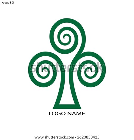 tree logo vector illustration, circle nature tree logo template