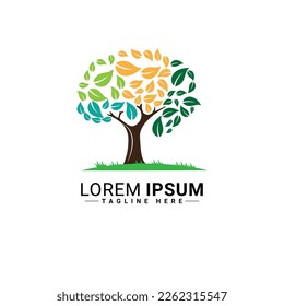 Diseño del vector del logotipo del árbol 