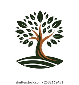 Tree logo vector illustration on white background