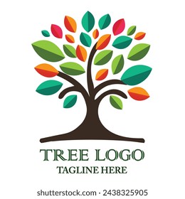 Tree Logo vector illustration.Nature Conservation vibrant logo vector.