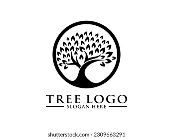 Tree Logo Vector, Tree of life logo design template isolated on white background