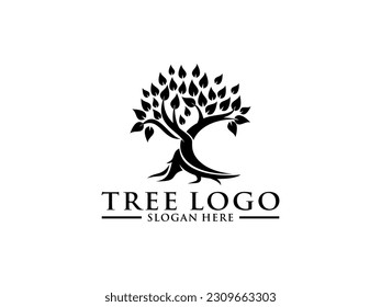 Tree Logo Vector, Tree of life logo design template isolated on white background