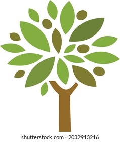 Tree Logo Vector ,Tree with Roots. Vector Illustration.Abstract dynamic  logo design, root vector, Circle Tree logo this beautiful tree is a symbol of life, beauty, growth, strength, and good health.