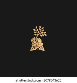 tree logo vector, rose logo vector