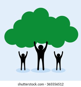 Tree logo vector from silhouette people