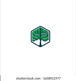 Tree logo, vector logo template